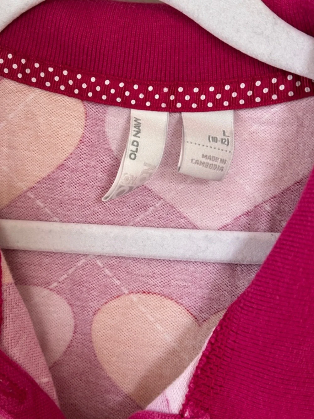 Old Navy Pink Polo Dress with Orange & Light Pink Hearts